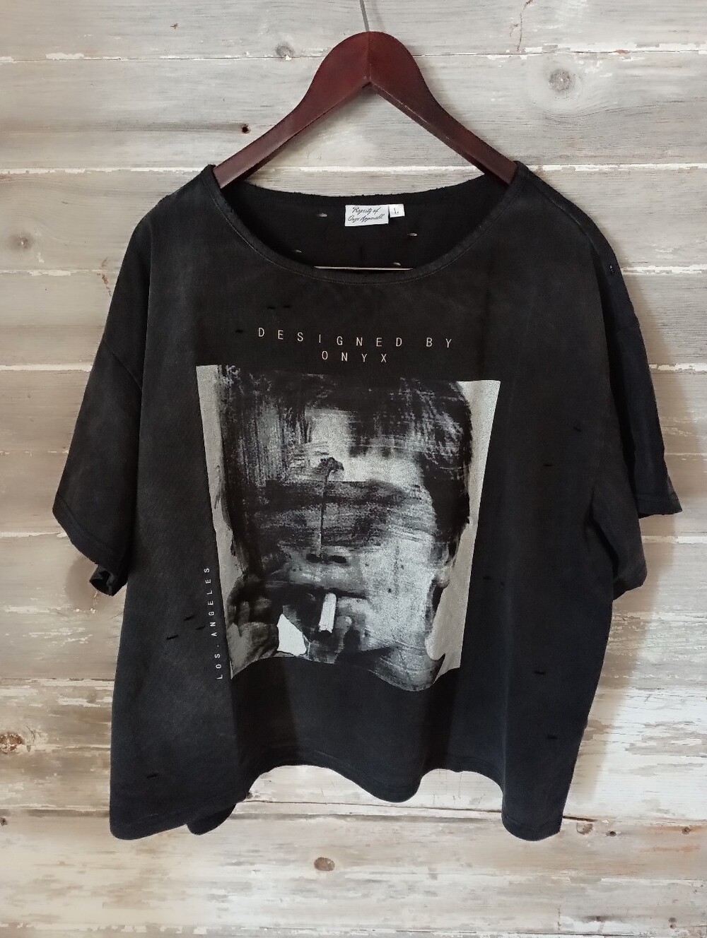Onyx Black Distressed Graphic Short-Sleeve Tee